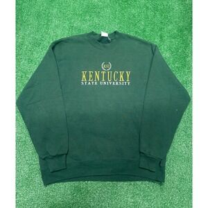 Vintage 90s Kentucky State University embroidered green sweatshirt crewneck